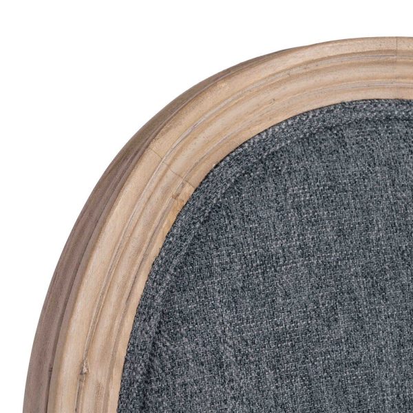 Silla medallón gris madera / tejido 49 x 46 x 96 cm