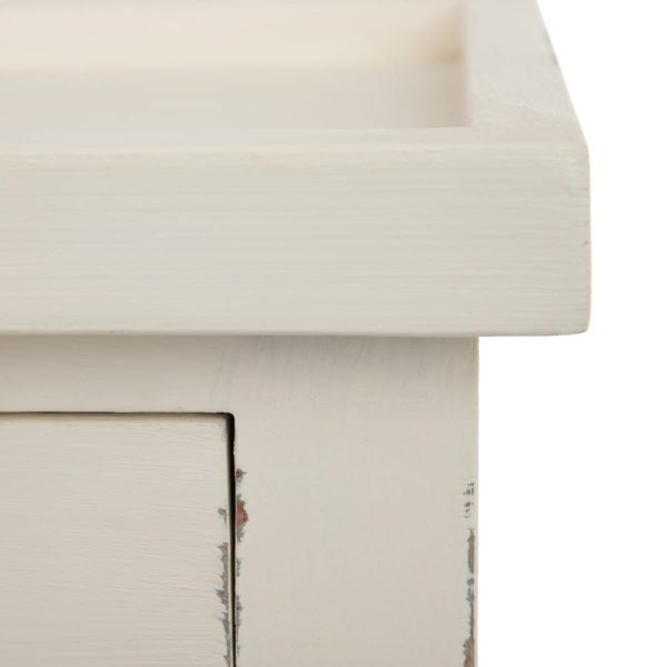 Mesa auxiliar blanco roto madera mindi 72 x 47 x 77 cm