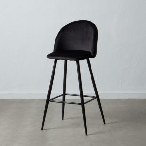 Taburete Alto Negro Tejido-Metal Salón 40,20 X 48,20 X 102 C Taburete Alto Negro Tejido-Metal Salón 40,20 X 48,20 X 102 C