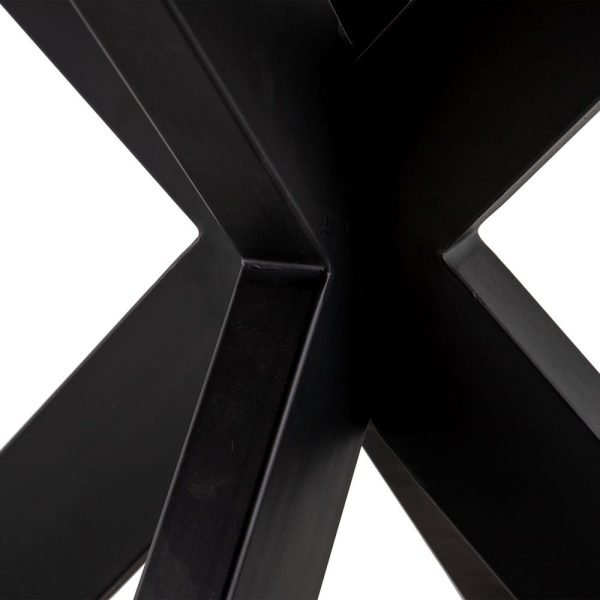 Mesa comedor natural-negro 150 x 150 x 76 cm