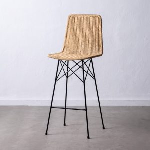 Taburete Natural-Negro Pp/Metal Salón 45 X 41 X 113 Cm Taburete Natural-Negro Pp/Metal Salón 45 X 41 X 113 Cm