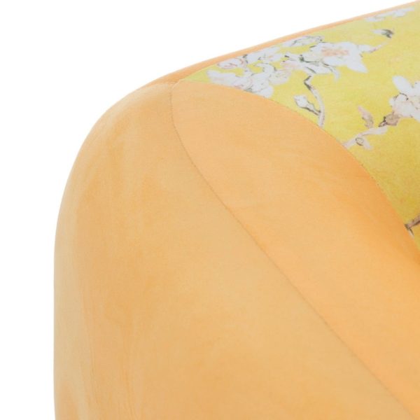 Sofá estampado amarillo terciopelo 140 x 71 x 71 cm
