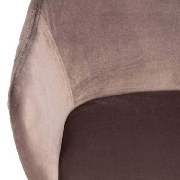 Silla marrón tejido-metal salón 57,50 x 53 x 84,50 cm