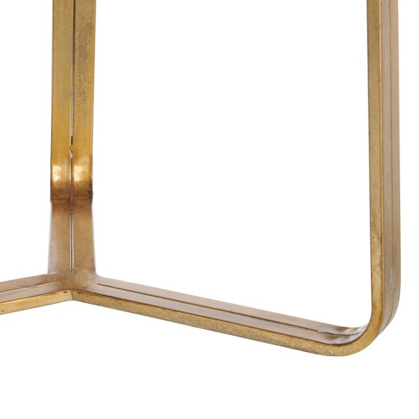 Mesita oro metal-cristal decoración 53,50 x 53,50 x 59 cm