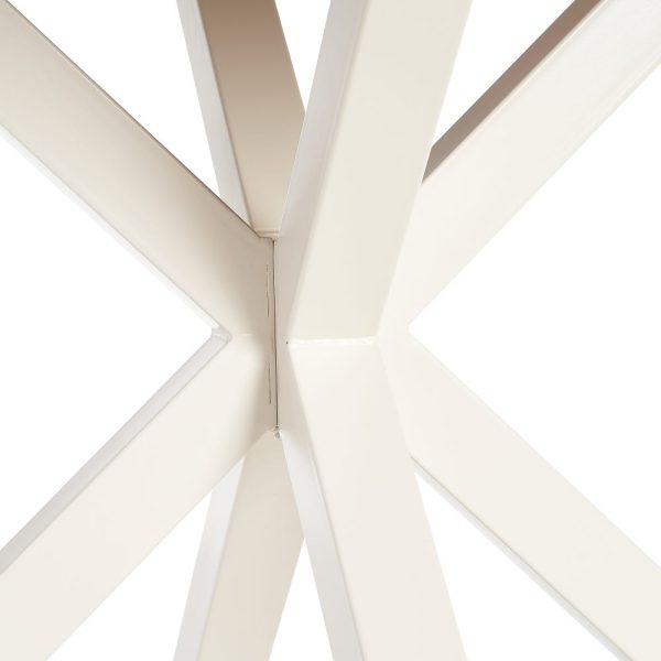 Mesa comedor natural-blanco dm-metal 120 x 120 x 76 cm