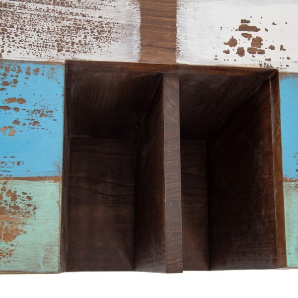 Escritorio marrón-azul madera / metal 140 x 35 x 77 cm