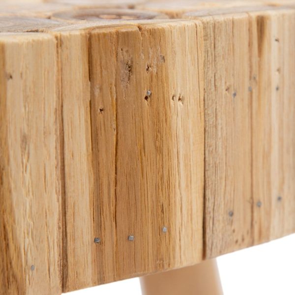 Mesa centro natural madera de teca 80 x 80 x 45 cm