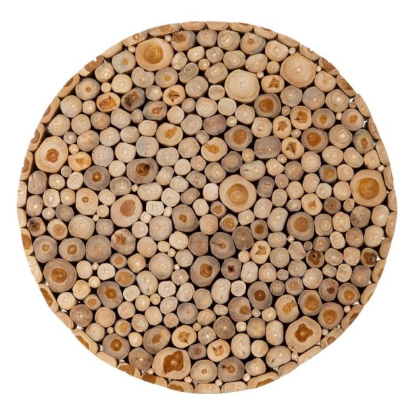 Mesa centro natural madera de teca 80 x 80 x 45 cm