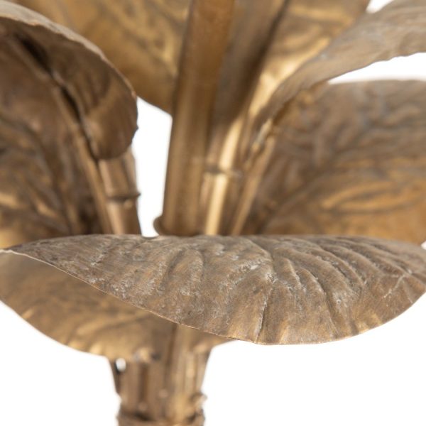 Mesita hojas oro viejo metal-cristal 60 x 60 x 45 cm