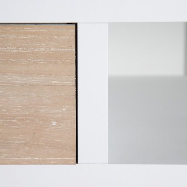 Tocador blanco-natural madera de pino 90 x 40 x 79,50 cm