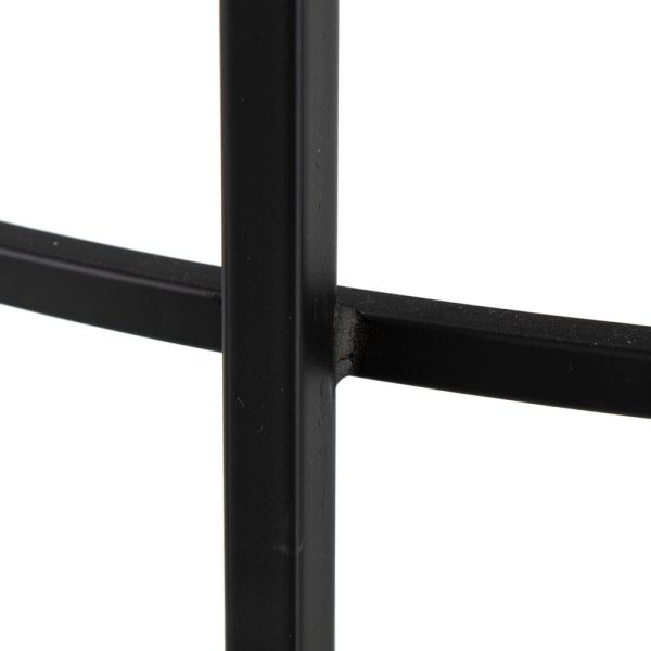 Mesa centro negro metal / cristal salón 90 x 90 x 45,50 cm