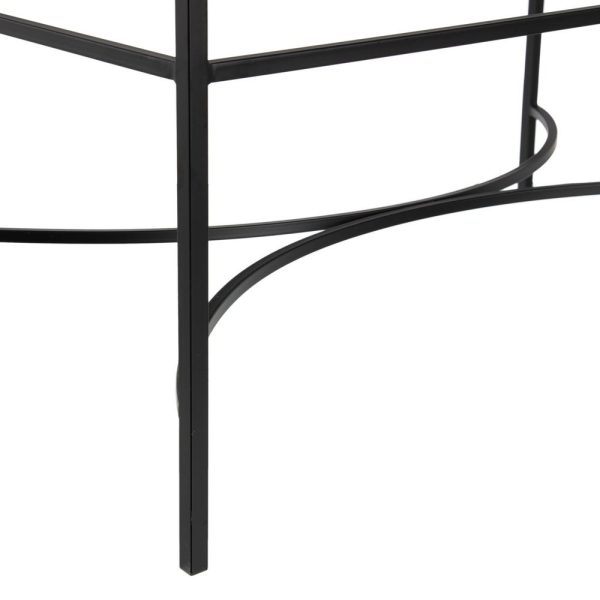 Mesa centro negro metal / cristal salón 100 x 60 x 45,50 cm