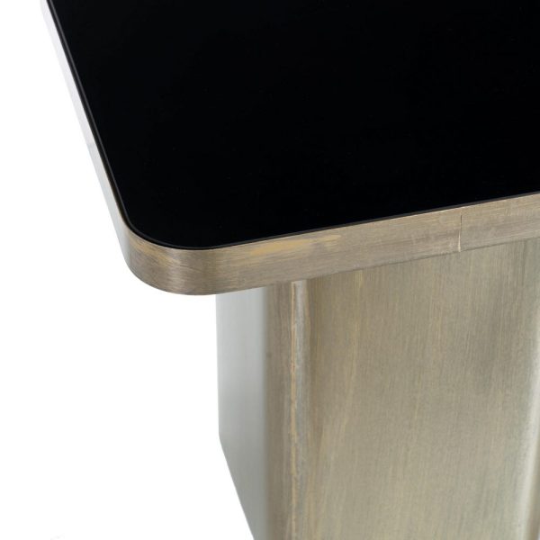 Mesita oro-negro metal / cristal salón 50,50 x 50,50 x 51 cm