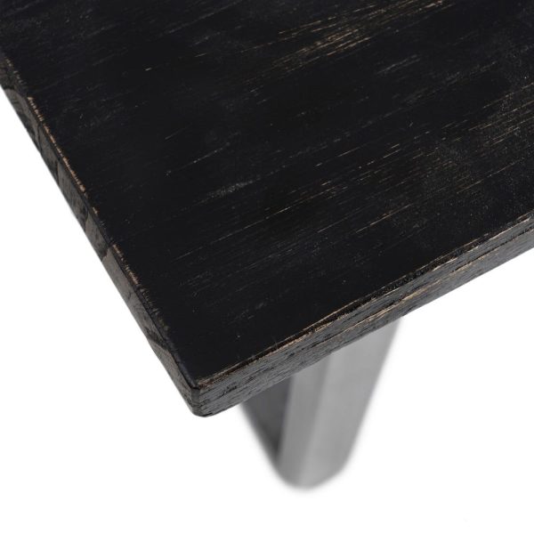 Mesa comedor negro madera / metal salón 200 x 100 x 78 cm