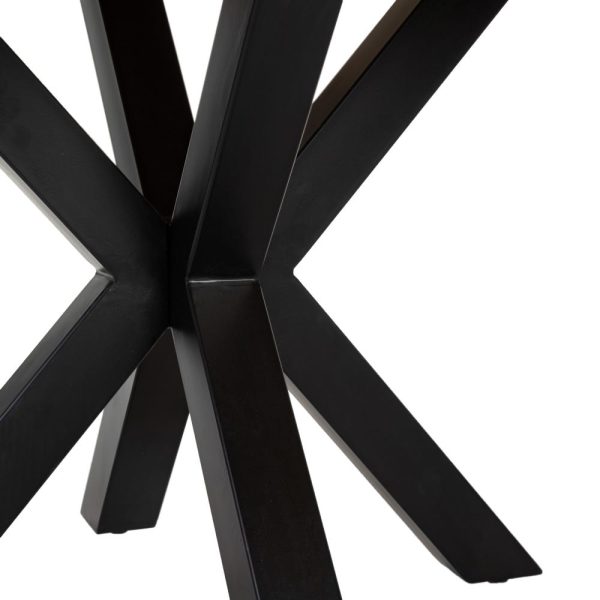 Mesa comedor natural-negro 130 x 130 x 76 cm