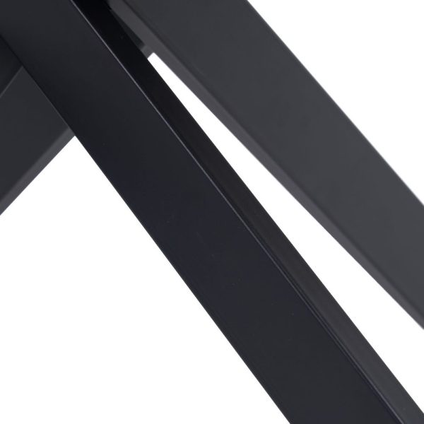 Mesa comedor natural-negro dm-metal 120 x 120 x 75 cm