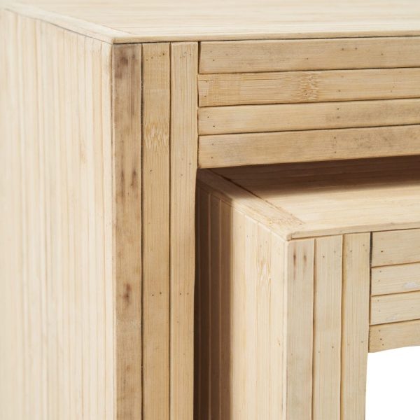 S/2 mesa centro natural madera salón 110 x 55 x 50 cm