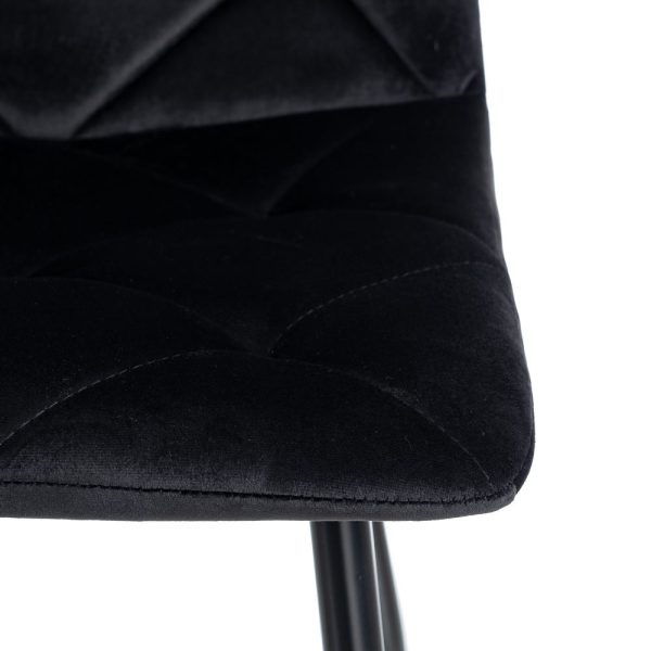 Silla terciopelo negro tejido-metal 45 x 50 x 86 cm