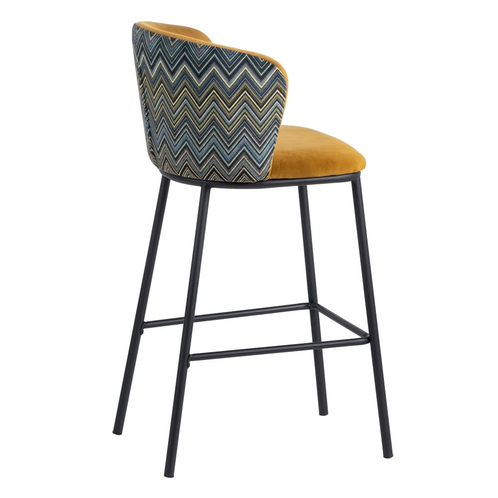 Taburete Geométrico Mostaza Tejido-Metal 53 X 54 X 98 Cm Taburete Geométrico Mostaza Tejido-Metal 53 X 54 X 98 Cm