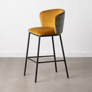 Taburete Geométrico Mostaza Tejido-Metal 53 X 54 X 98 Cm Taburete Geométrico Mostaza Tejido-Metal 53 X 54 X 98 Cm