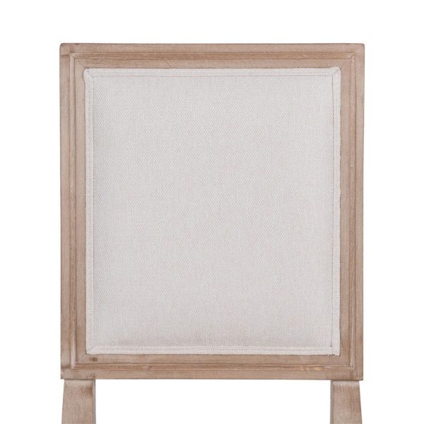Silla beige madera de caucho salón 45 x 53 x 95 cm