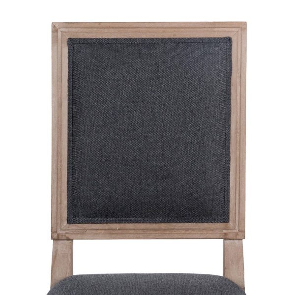 Silla gris oscuro madera de caucho salón 45 x 53 x 95 cm