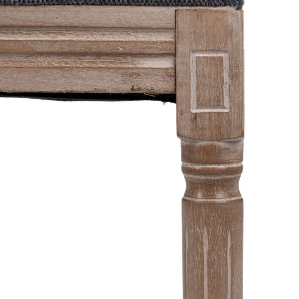 Silla gris oscuro madera de caucho salón 45 x 53 x 95 cm