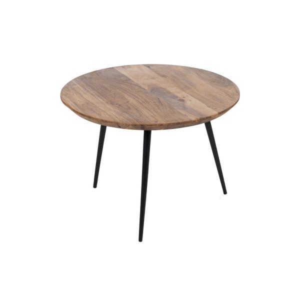 S/3 mesa centro natural madera-metal 50 x 50 x 45 cm