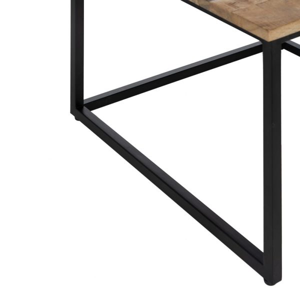 S/2 mesa centro natural madera-metal 60 x 60 x 42 cm