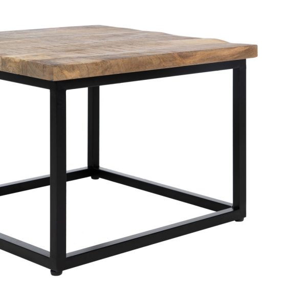 S/3 mesa centro natural madera-metal 120 x 55 x 41 cm