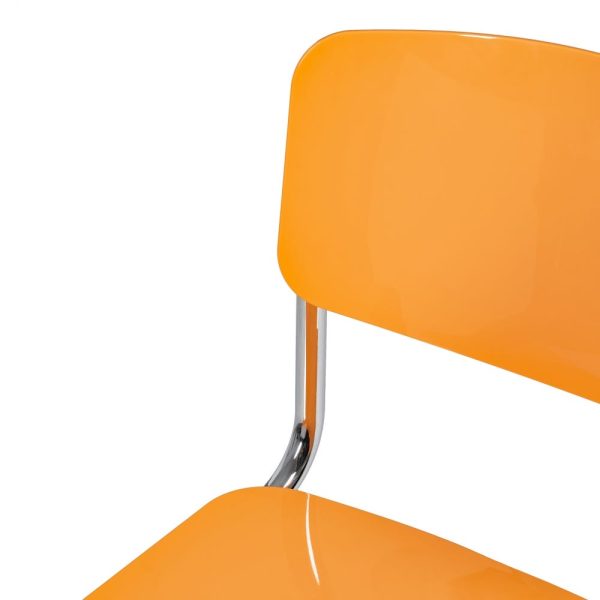 Silla naranja metal/abs salón 43,50 x 50 x 83 cm