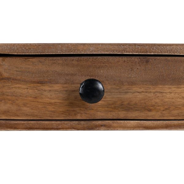 Consola natural-negro madera-hierro 117 x 36,50 x 75 cm