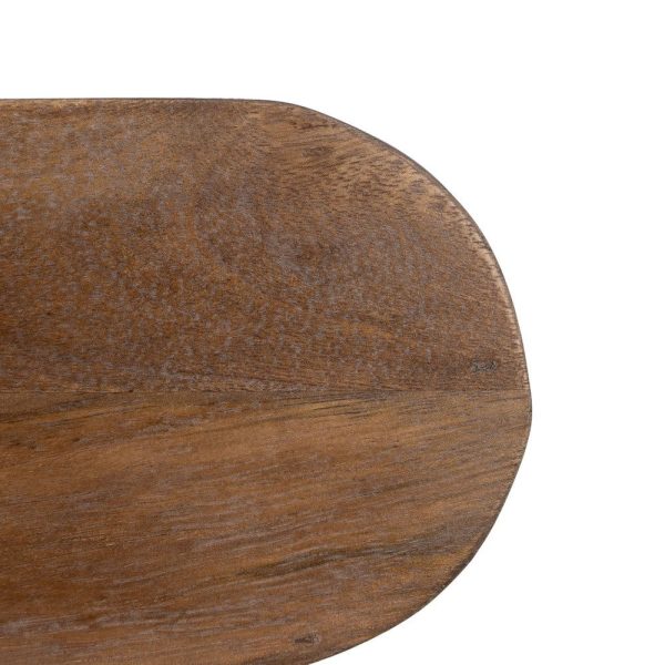 Consola natural-negro madera-hierro 117 x 36,50 x 75 cm