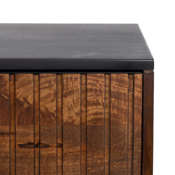 Consola marrón-negro madera-hierro 110 x 40 x 76 cm