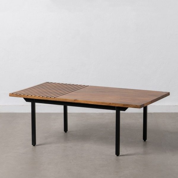 Mesa centro marrón-negro madera-hierro 110 x 60 x 40 cm