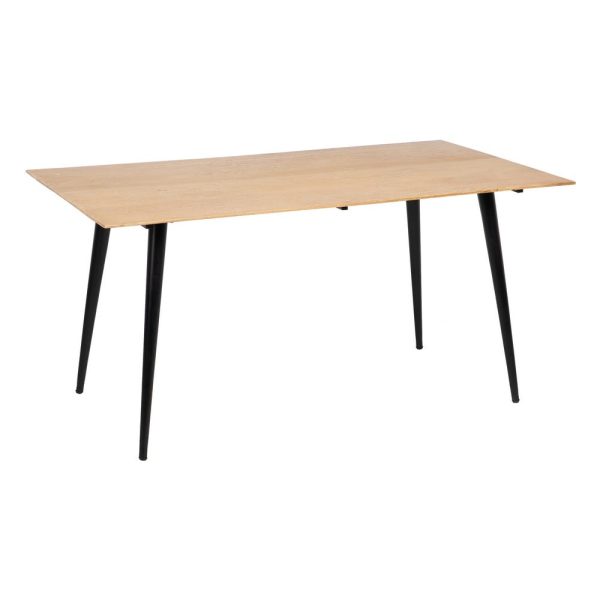 Mesa comedor natural-negro madera-hierro 160 x 90 x 77 cm