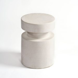 Taburete para exterior de fibra color blanco