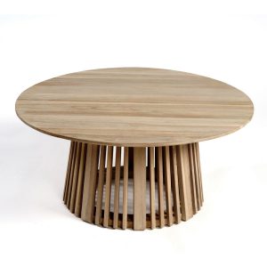 Mesa de centro de exterior con pata central palillería 90