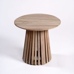 Mesa auxiliar de teca envejecida palillería 50