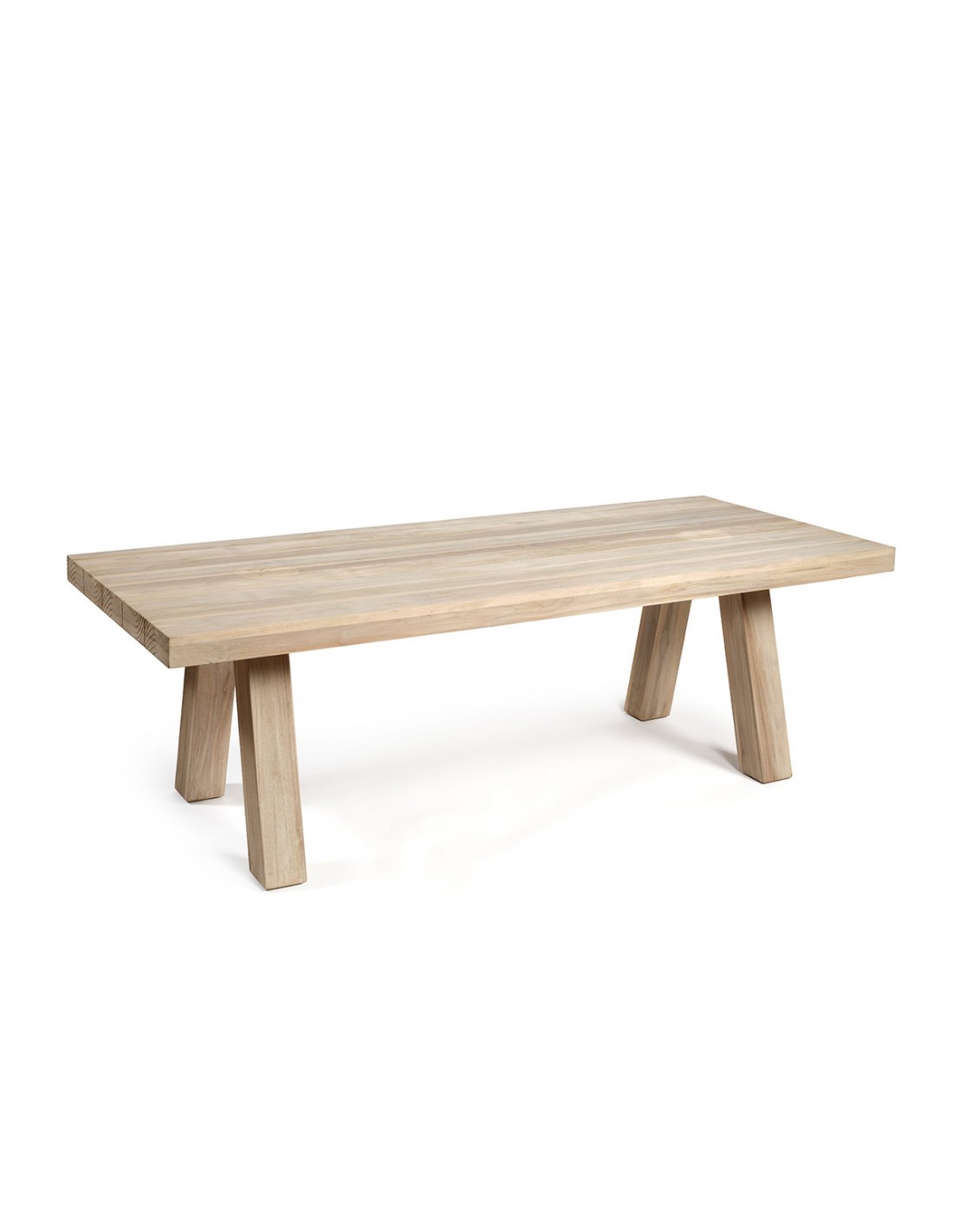Mesa de madera de teca para comedor de jardín rectangular de