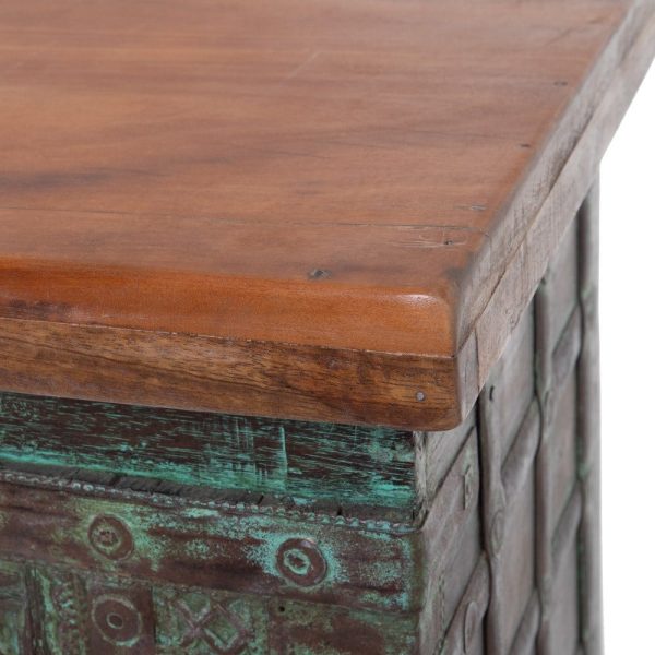 Consola natural madera de teca salón 130 x 39 x 96 cm