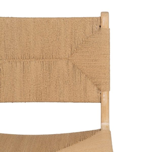 Silla natural madera teca-fibra natural 52 x 58 x 85 cm