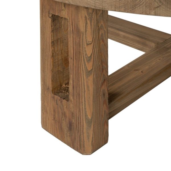 Mesa centro natural madera de pino salón 105 x 105 x 45 cm
