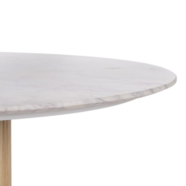 Mesa comedor natural-blanco 120 x 120 x 77 cm