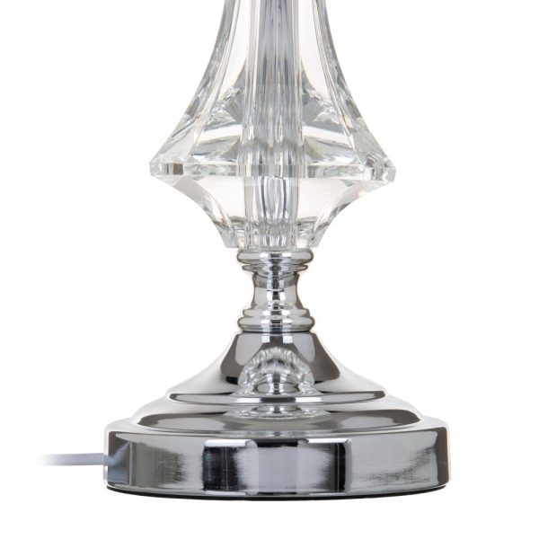 Lámpara Mesa Plata Cristal Decoración 32 X 32 X 57 Cm