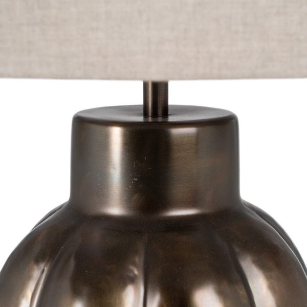 Lámpara Mesa Bronce Tejido-Metal 48,50 X 48,50 X 87 Cm