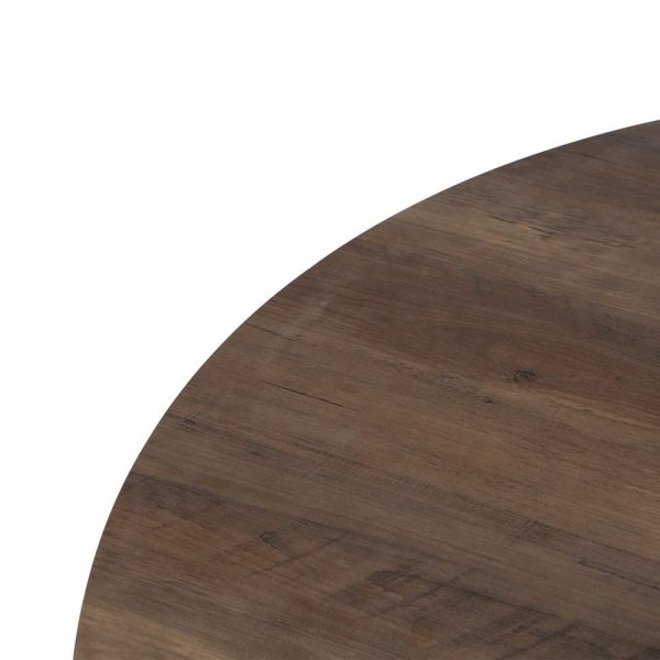 Mesa comedor marrón-negro dm-metal salón 120 x 120 x 75 cm