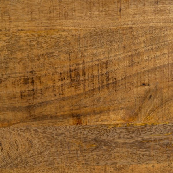 Mesa centro natural-negro madera-hierro 80 x 80 x 40 cm
