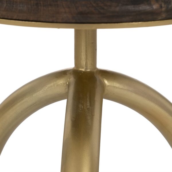 S/2 mesa auxiliar marrón-oro 49 x 49 x 49 cm