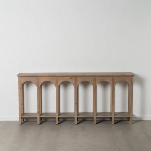 Consola Natural Madera De Pino Entrada 210 X 38 X 90 Cm Consola Natural Madera De Pino Entrada 210 X 38 X 90 Cm